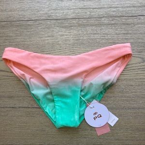 PQ Swim Sunset Basic Ruched Full Bottom NWT S